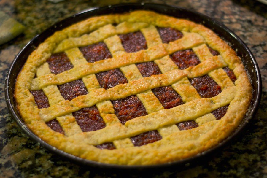 Pastafrola mit Gittermuster